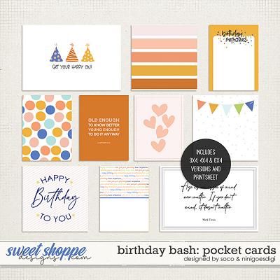 Birthday Bash: Pocket Cards | Designed by Soco and ninigoesdigi