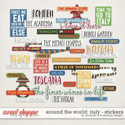 Around the world: Italy - stickers by Amanda Yi and WendyP Designs