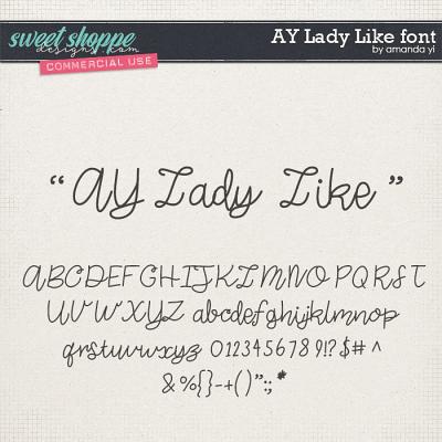CU AY Lady Like font by Amanda Yi