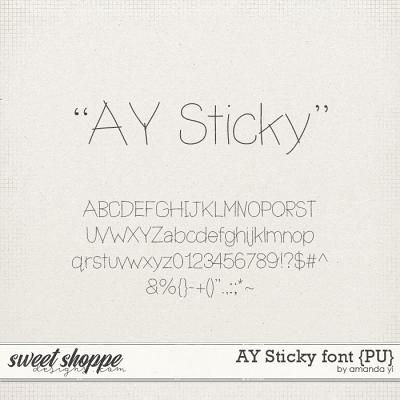 AY Sticky font {PU} by Amanda Yi