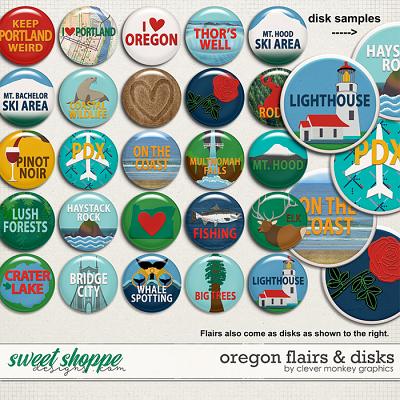 Oregon Flairs & Disks by Clever Monkey Graphics 