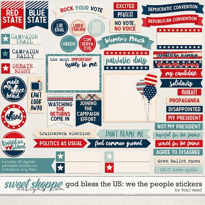 God Bless The US: We The People Stickers by Traci Reed