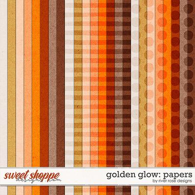 Golden Glow: Papers by River Rose Designs