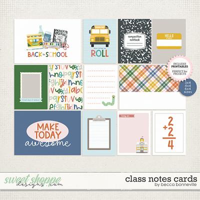 Class Notes Cards by Becca Bonneville Class Notes Cards by Becca Bonneville