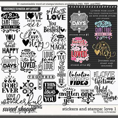 Cindy's Layered Stickers and Stamps: Love 1 by Cindy Schneider