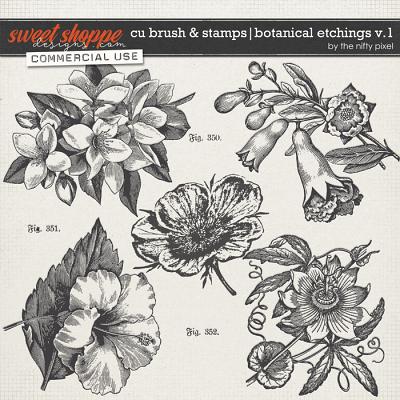 CU BRUSH & STAMPS | BOTANICAL ETCHINGS V.1 by The Nifty Pixel