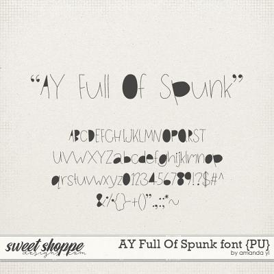 AY Full Of Spunk font {PU} by Amanda Yi