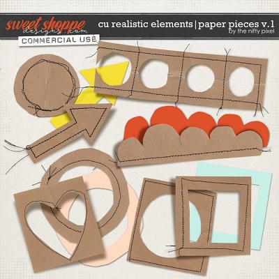 CU REALISTIC ELEMENTS | PAPER PIECES V.1 by The Nifty Pixel