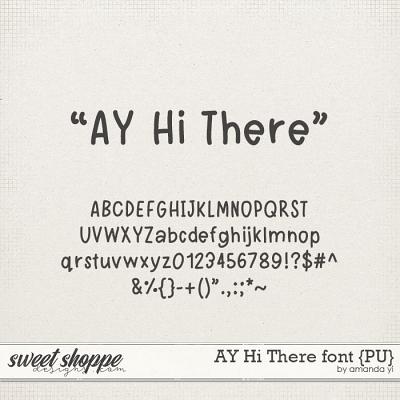 AY Hi There font {PU} by Amanda Yi