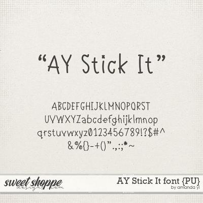 AY Stick It font {PU} by Amanda Yi