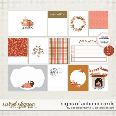 Signs of Autumn Cards by Becca Bonneville & Elif Sahin Designs