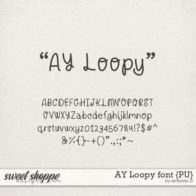 AY Loopy font {PU} by Amanda Yi