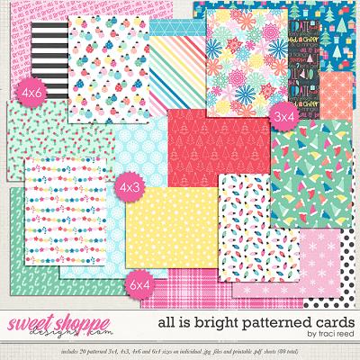 All Is Bright Patterned Cards by Traci Reed