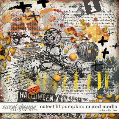 CUTEST LIL PUMPKIN | MIXED MEDIA by The Nifty Pixel