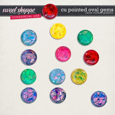 CU Pointed Oval Gems by Clever Monkey Graphics