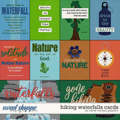 Hiking Waterfalls Cards by Clever Monkey Graphics 