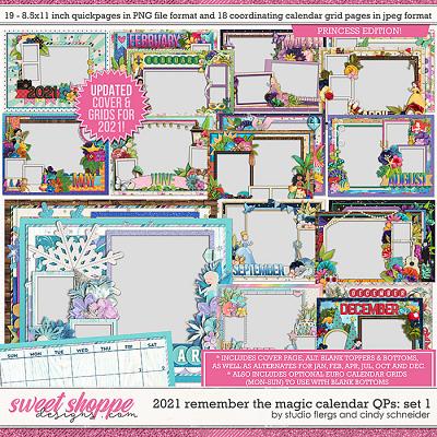 2021 Remember the Magic Calendar Quickpages: Set 1 (Updated) by Cindy Schneider and Studio Flergs