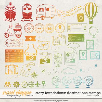 Story Foundations: Destinations Stamps by Traci Reed