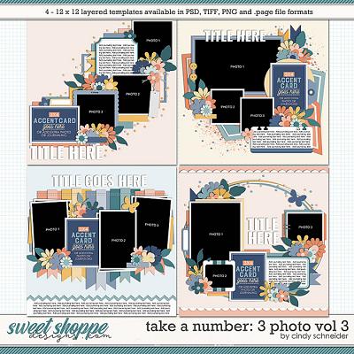 Cindy's Layered Templates - Take a Number: 3 Photo Vol. 3 by Cindy Schneider