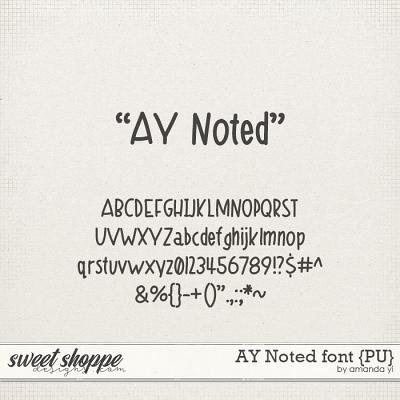 AY Noted font {PU} by Amanda Yi