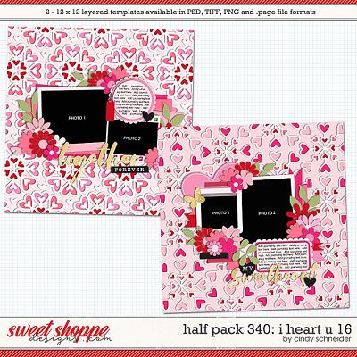 Cindy's Layered Templates - Half Pack 340: I Heart U 16 by Cindy Schneider