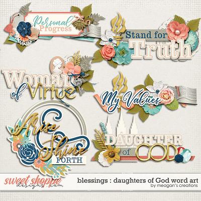 Blessings: Daughters of God Word Art by Meagan's Creations