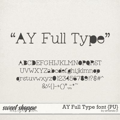 AY Full Type font {PU} by Amanda Yi