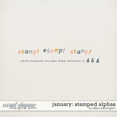 January: Stamped Alphabet by Allison Pennington