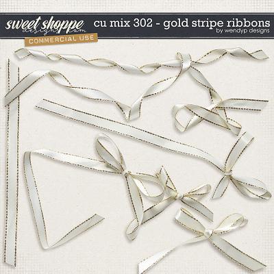 CU Mix 302 - Gold stripe ribbons by WendyP Designs