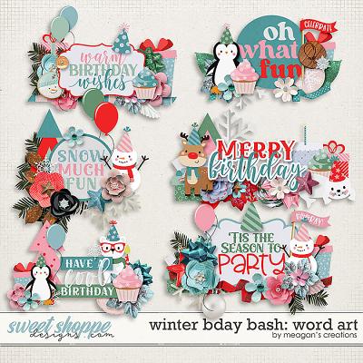 Winter Bday Bash: Word Art by Meagan's Creations