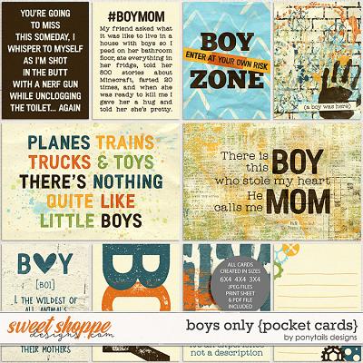 Boys Only Pocket Cards by Ponytails