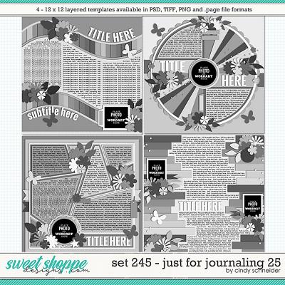 Cindy's Layered Templates - Set 245: Just for Journaling 25 by Cindy Schneider