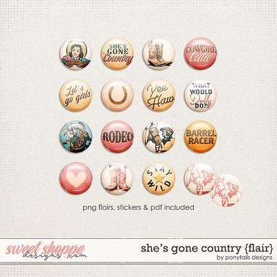 She's Gone Country Flair by Ponytails