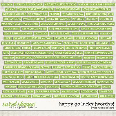 Happy Go Lucky Wordys by Ponytails