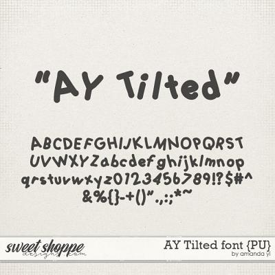AY Tilted font {PU} by Amanda Yi