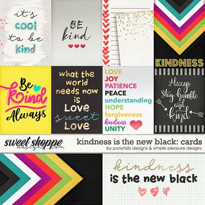 Kindness is the New Black Pocket Cards by Ponytails Designs and Simple Pleasure Designs