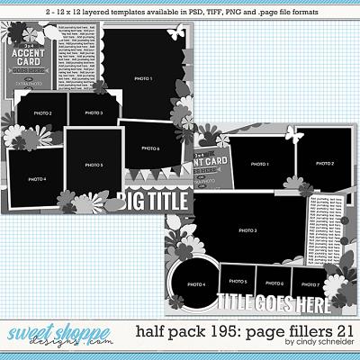 Cindy's Layered Templates - Half Pack 195: Page Fillers 21 by Cindy Schneider