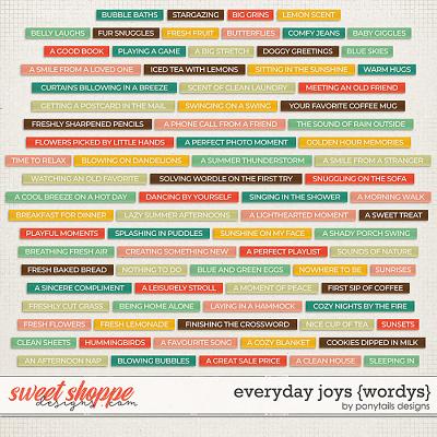Everyday Joys Wordys by Ponytails
