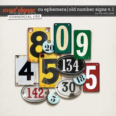 CU EPHEMERA | OLD NUMBER SIGNS V.1 by The Nifty Pixel