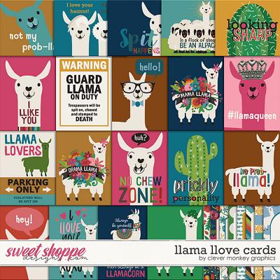 Llama Llove Cards by Clever Monkey Graphics 