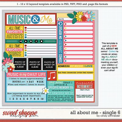 Cindy's Layered Templates - All About Me: Single 6 by Cindy Schneider