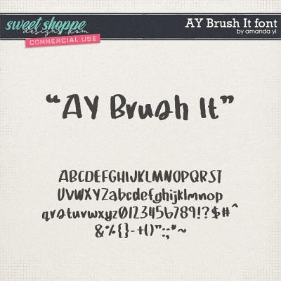 CU AY Brush It font by Amanda Yi