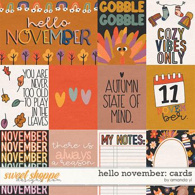 Hello November: cards by Amanda Yi