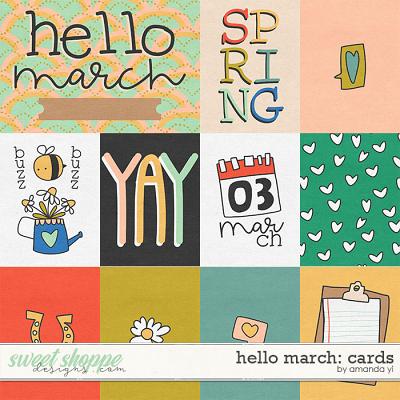 Hello March: cards by Amanda Yi
