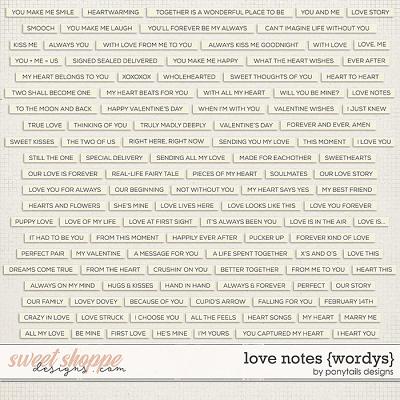 Love Notes Wordys by Ponytails