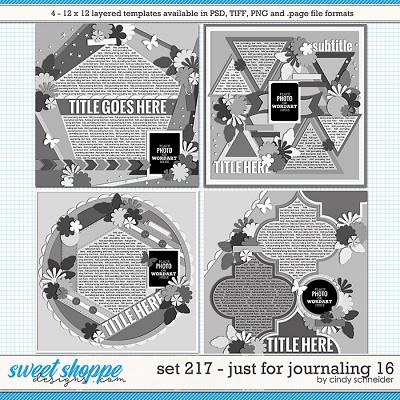 Cindy's Layered Templates - Set 217: Just for Journaling 16 by Cindy Schneider