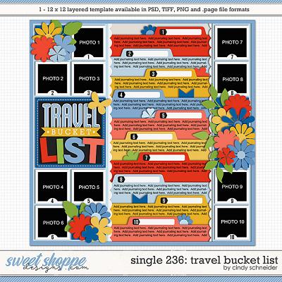 Cindy's Layered Templates - Single 236: Travel Bucket List by Cindy Schneider