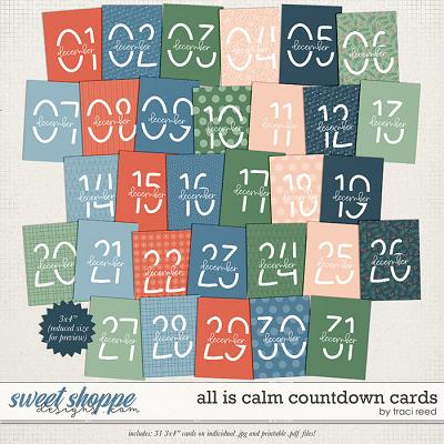 All Is Calm Countdown Cards by Traci Reed