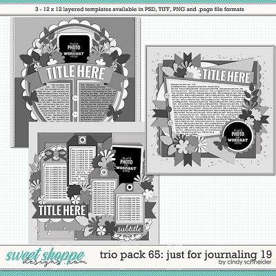 Cindy's Layered Templates - Trio Pack 65: Just for Journaling 19 by Cindy Schneider