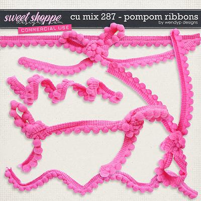 CU Mix 287 - pompom ribbons by WendyP Designs